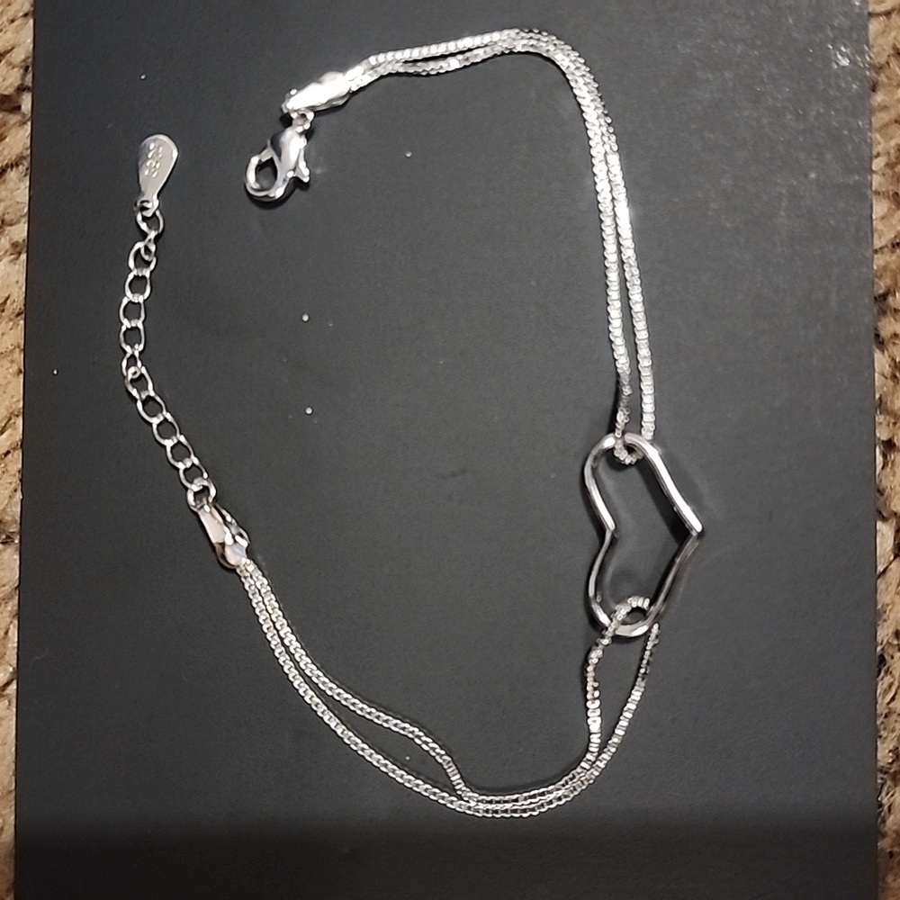 Sterling Silver Heart Bracelet 925